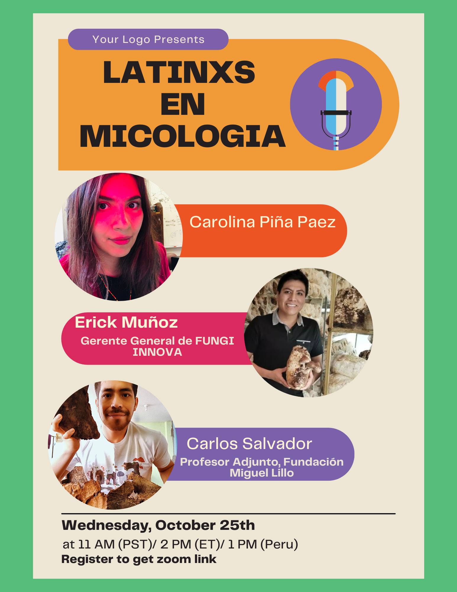 Panel Oct 25: Latinxs en Micologia